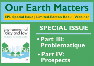 EPL cover on a green background for Special Issue: Our Earth Matters
