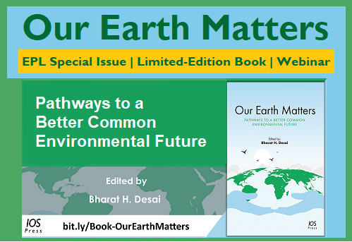 Book cover on a green background for: Our Earth Matters