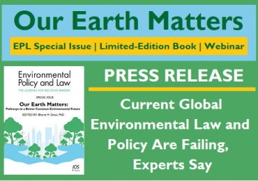 EPL cover on a green background for press release of Special Issue: Our Earth Matters